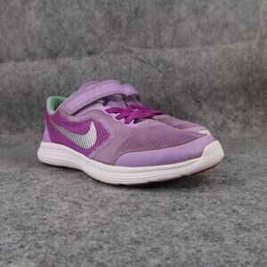 Nike Shoes Kids 3 Sneakers Athletic Revolution 3 Trainers Purple Easy On Strap